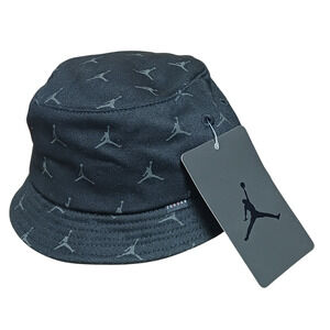 Jordan Jumpman Infant Toddler Bucket Hat w/ Strap Boys 12-24 Months Black New